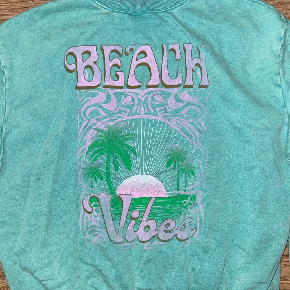 Wild Fable Teal Beach Vibes Crewneck Sweatshirt - Picture 7 of 7
